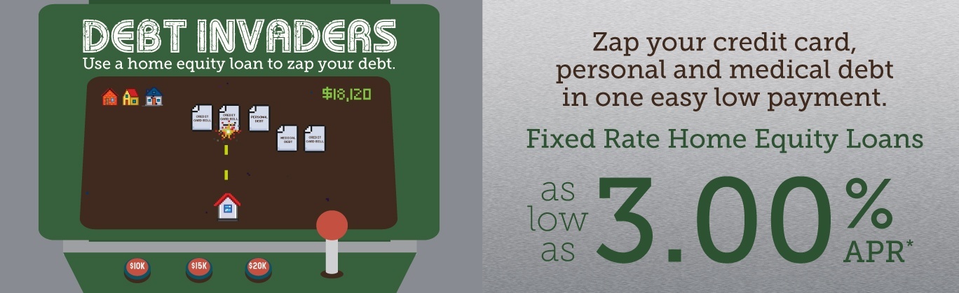 Zap your credit card, personal, and medical debt with a fixed-rate home equity loan. Rates as low as 3.00% APR*.