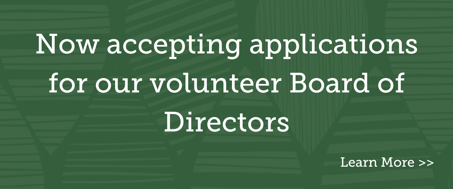 Now accepting applications for our volunteer Board of Directors