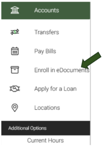 Photo showing how to enroll in eDocuments.